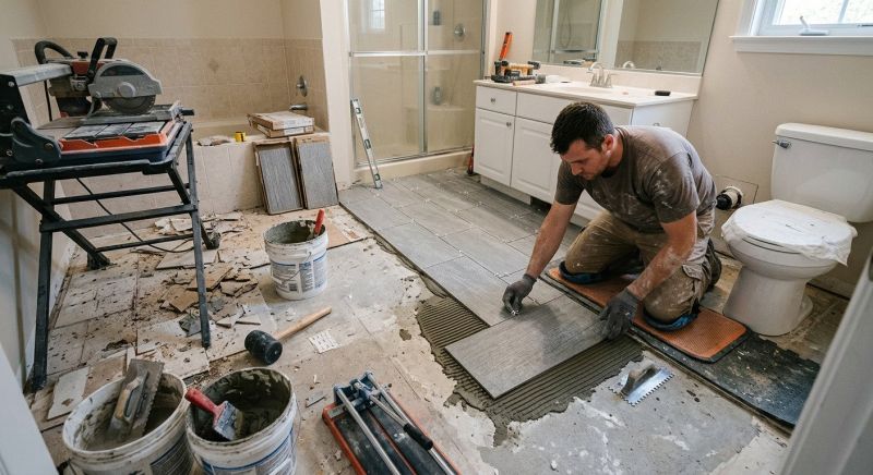 Bathroom Floor Replacement in Conroe, TX