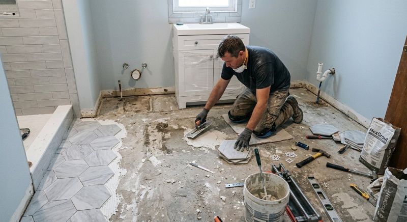 Bathroom Floor Replacement in Conroe, TX